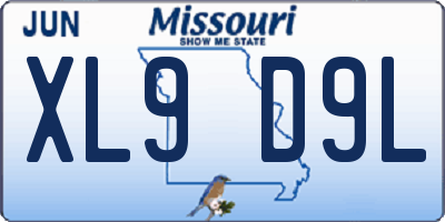 MO license plate XL9D9L