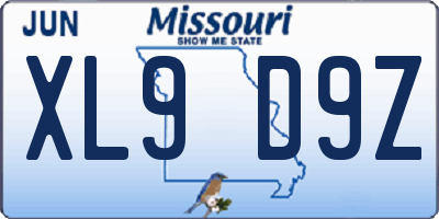 MO license plate XL9D9Z