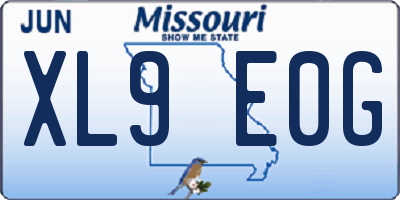 MO license plate XL9E0G