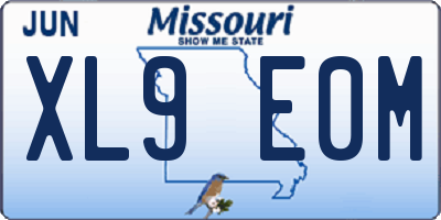 MO license plate XL9E0M