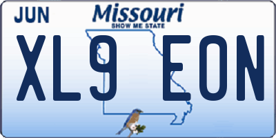 MO license plate XL9E0N