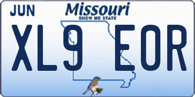 MO license plate XL9E0R