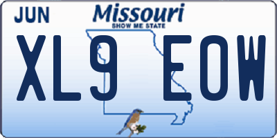 MO license plate XL9E0W