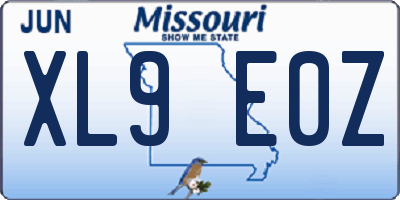 MO license plate XL9E0Z