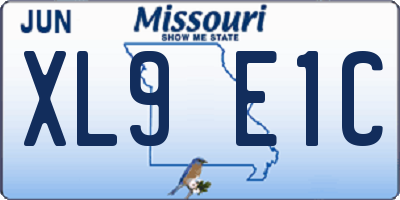 MO license plate XL9E1C