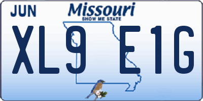 MO license plate XL9E1G