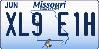 MO license plate XL9E1H