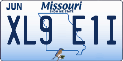 MO license plate XL9E1I
