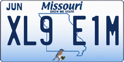 MO license plate XL9E1M