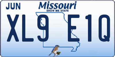 MO license plate XL9E1Q