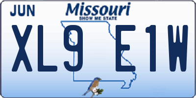 MO license plate XL9E1W
