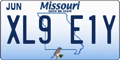 MO license plate XL9E1Y