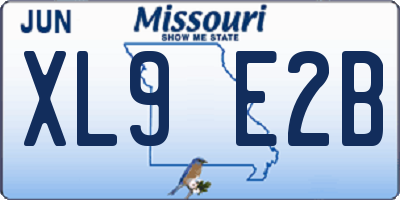 MO license plate XL9E2B