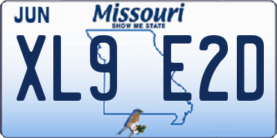 MO license plate XL9E2D