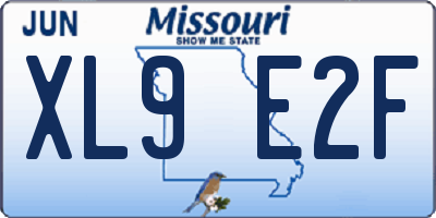 MO license plate XL9E2F