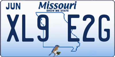 MO license plate XL9E2G