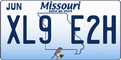 MO license plate XL9E2H