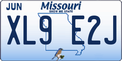MO license plate XL9E2J