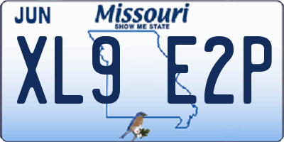 MO license plate XL9E2P