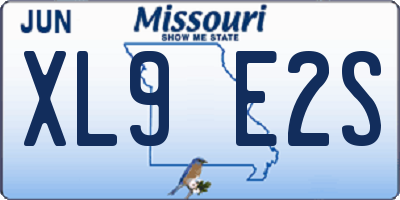 MO license plate XL9E2S