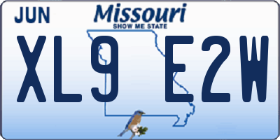 MO license plate XL9E2W