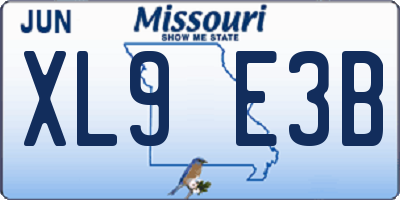 MO license plate XL9E3B