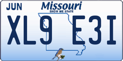 MO license plate XL9E3I