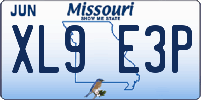 MO license plate XL9E3P