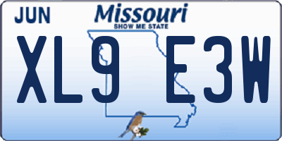MO license plate XL9E3W