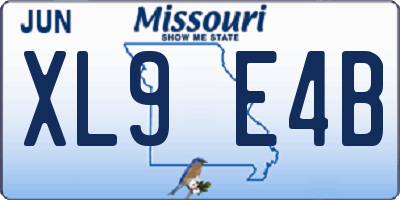 MO license plate XL9E4B