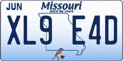MO license plate XL9E4D