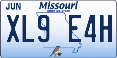 MO license plate XL9E4H