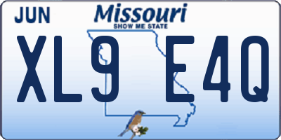 MO license plate XL9E4Q