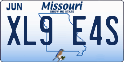 MO license plate XL9E4S