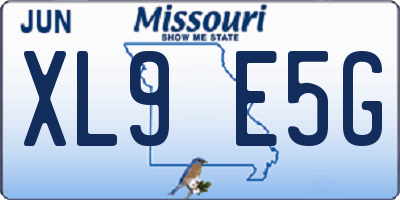 MO license plate XL9E5G