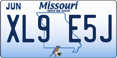 MO license plate XL9E5J