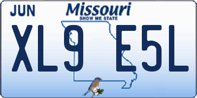 MO license plate XL9E5L