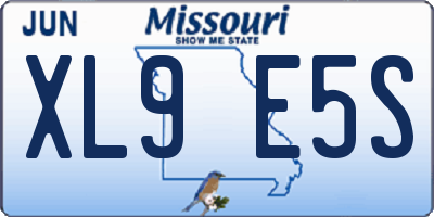MO license plate XL9E5S