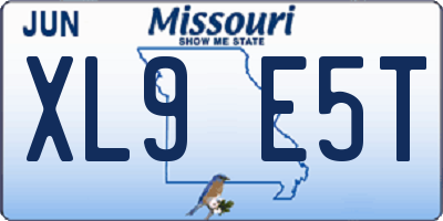 MO license plate XL9E5T