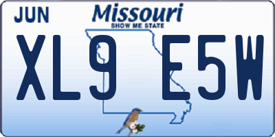 MO license plate XL9E5W