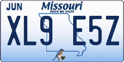 MO license plate XL9E5Z