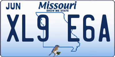 MO license plate XL9E6A