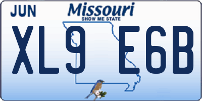 MO license plate XL9E6B
