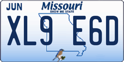 MO license plate XL9E6D