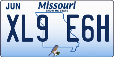 MO license plate XL9E6H