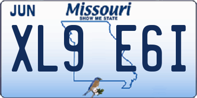 MO license plate XL9E6I