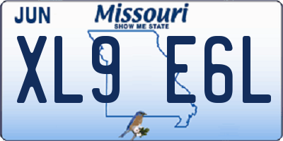 MO license plate XL9E6L