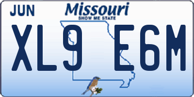 MO license plate XL9E6M