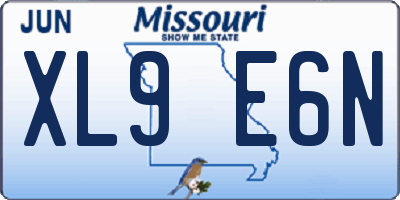 MO license plate XL9E6N