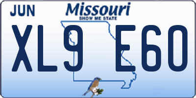 MO license plate XL9E6O